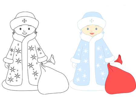 Снегурочка рисунок легко