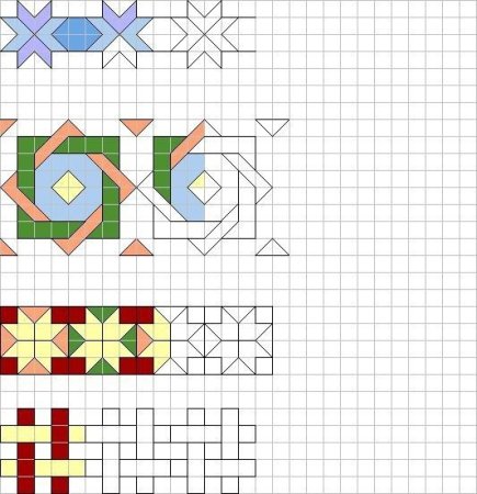 Узоры в клеточку в тетради