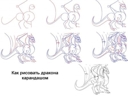 Как нарисовать дракона поэтапно