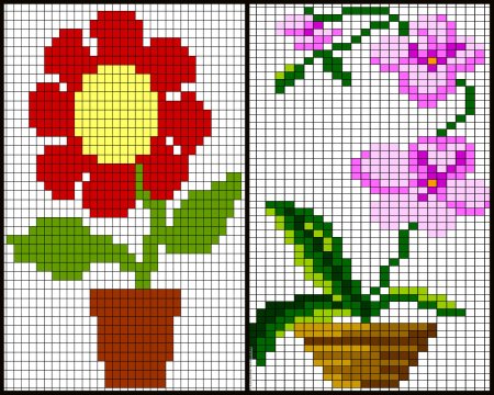 Цветы по клеточкам