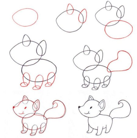 Лисичка поэтапное рисование для детей