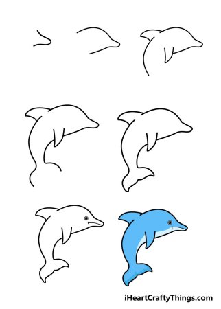 Рисунок дельфина карандашом
