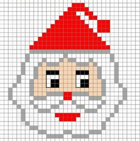 Рисунки по клеточкам новогодние