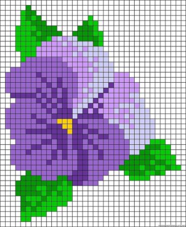 Рисунки по клеточкам цветы