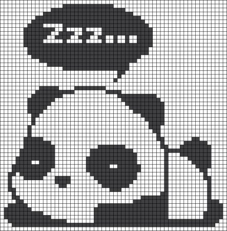 Рисунки по клеточкам Панда