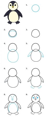 Рисуем дельфина поэтапно