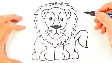 Лев рисование для детей