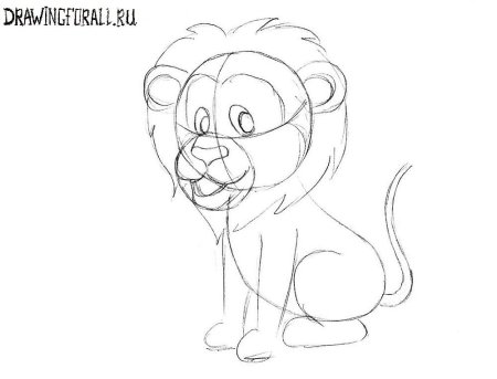 Поэтапное рисование Льва для дошкольников