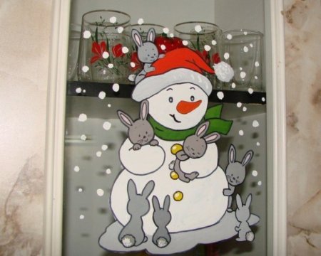 Новогодние рисунки на окнах