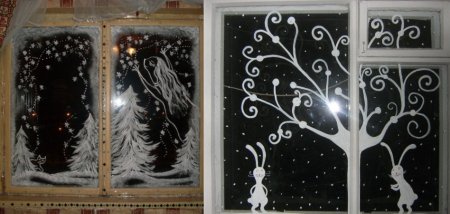 Новогодние узоры на окна