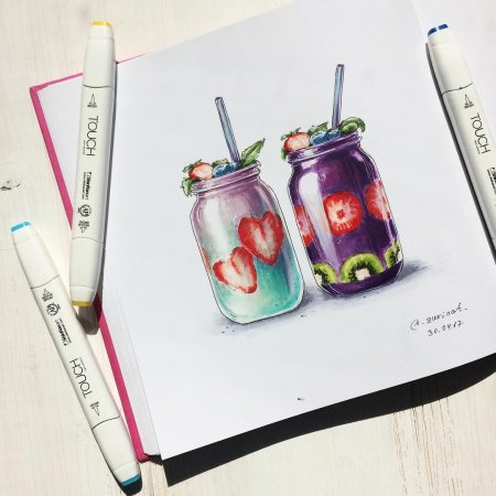 Рисунки спиртовыми марками