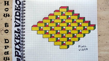 Рисунки по клеточкам 3д красивые