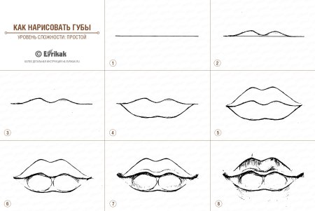 Губы карандашом для начинающих
