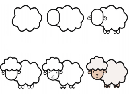 Как нарисовать овечку поэтапно