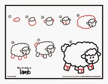 Овечка рисования для детей