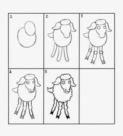 Овца поэтапное рисование