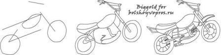 Поэтапное рисование мотоцикла