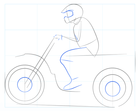 Нарисовать мотоцикл поэтапно