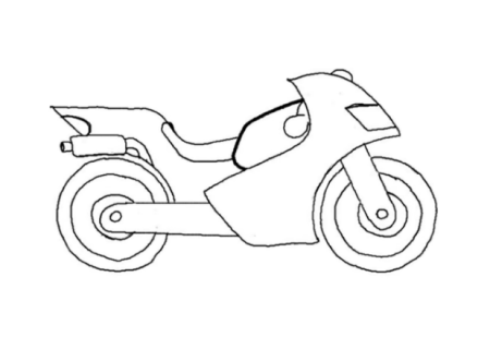 Мотоцикл карандашом легкий