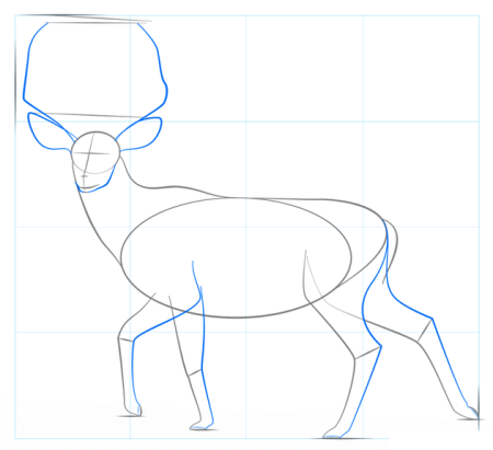 Урок рисования оленя