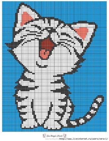 Вышивка для детей котенок