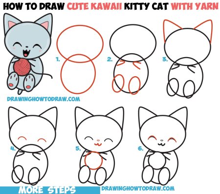 Котики для рисования для начинающих
