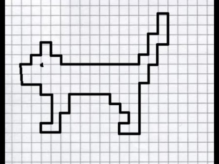 Кот по клеткам графический диктант по клеточкам
