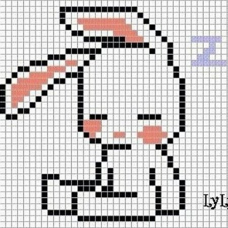 Рисунки по клеточкам зайчик