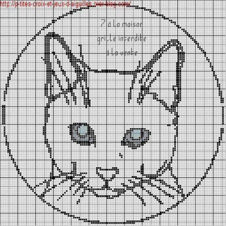 Вышивка морда кота