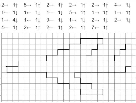 Графический диктант динозавр для дошкольников 6-7