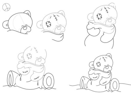 Панда рисунок для детей карандашом