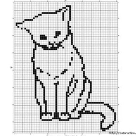Узор кошки по клеткам