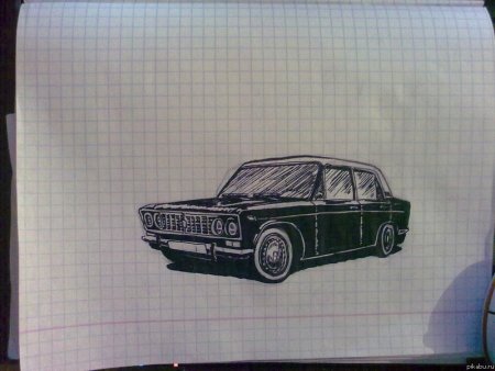 Рисунки машин в тетради в клетку