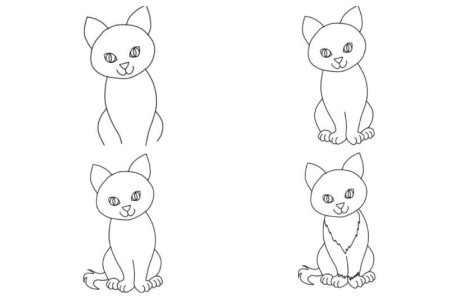Котята рисунки карандашом легкие