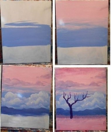 Этапы рисования пейзажа