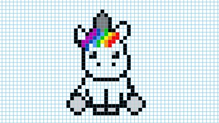 Рисование по клеточкам Единорог