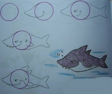 Как рисовать акулу для детей