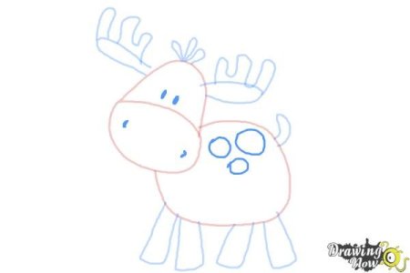 Поэтапное рисование лося для детей