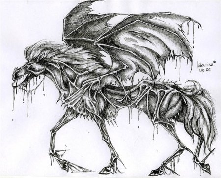 Мифический конь скелет