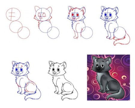 Пошаговое рисование волка