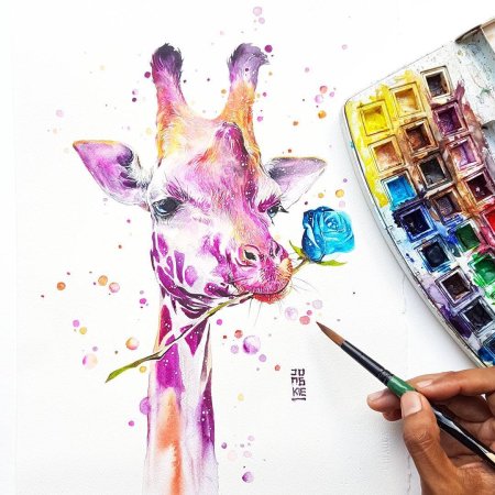 Лев картины акрилом мастихином