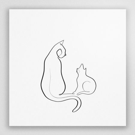 Кот одной линией