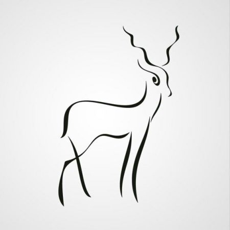 Олень одной линией