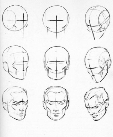 Построение лица человека схема