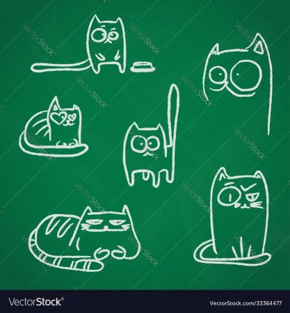 Котик мелом на доске