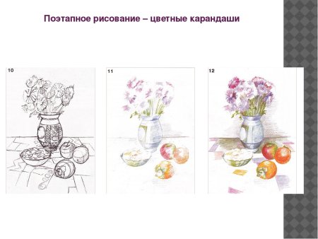 Наброски натюрмортов карандашом