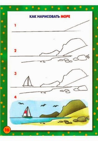 Поэтапное рисование морского пейзажа