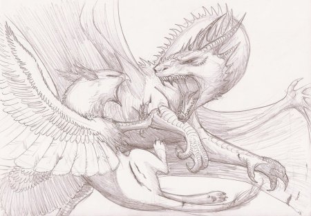 Дракон карандашом