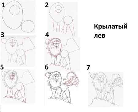 Лев рисунок поэтапно