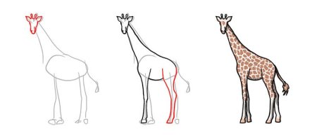 Рисование жирафа с детьми